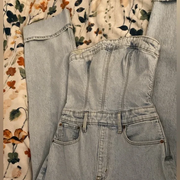 Abercrombie & Fitch Light Blue Wash Jumpsuit - Picture 2 of 6